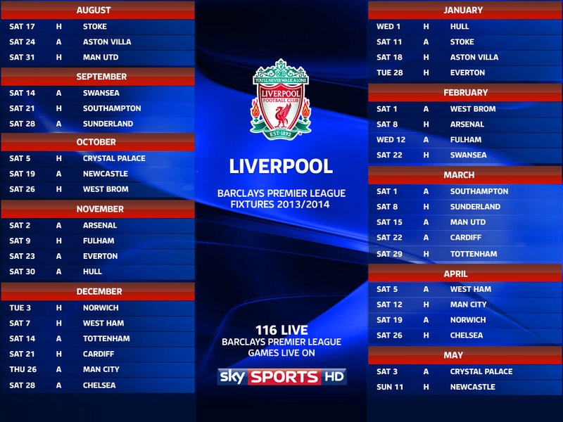 Liverpool Schedule 2025